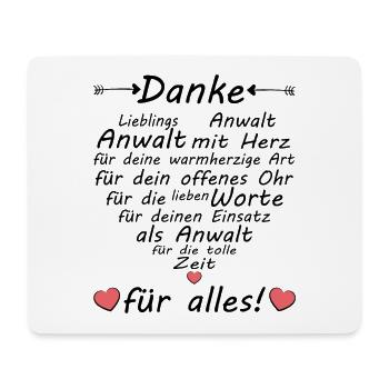 Anwalt Dankeschön Danke sagen zum Abschied - Mousepad (Querformat) - Weiß - Vorne