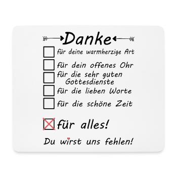 Beste Pastor Danke sagen Dankeschön zum Abschied - Mousepad (Querformat) - Weiß - Vorne
