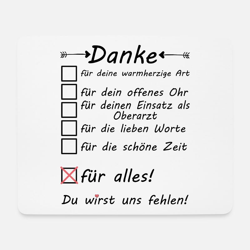 Oberarzt Abschiedsgeschenk zum Abschied Danke - Mousepad (Querformat) - Weiß