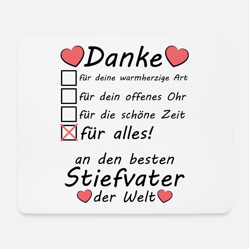 Danke Sagen Dankeschön an Stiefvater mit Herz - Mousepad (Querformat) - Weiß