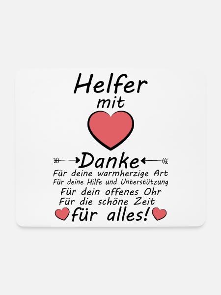 Danke sagen fleißigen Helfer mit Herz für Alles - Mousepad (Querformat) - Weiß