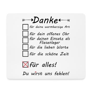 Fliesenleger zum Abschied Rente Ruhestand Danke - Mousepad (Querformat) - Weiß - Vorne