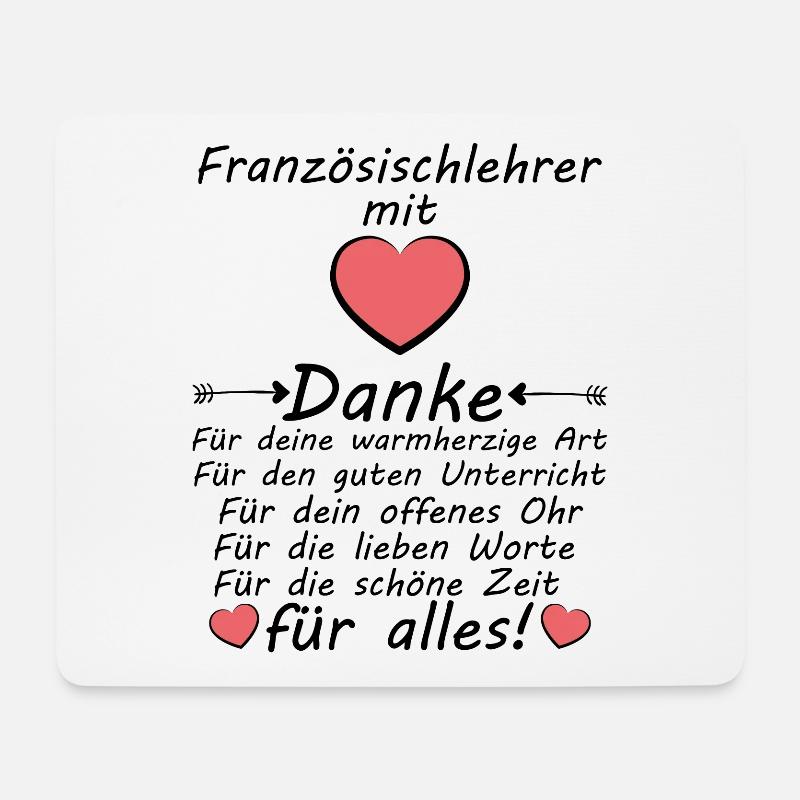 Französischlehrer zum Abschied Danke Dankeschön - Mousepad (Querformat) - Weiß