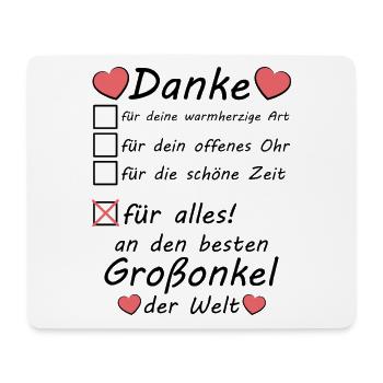 Großonkel Vatertag Danke sagen Geburtstag - Mousepad (Querformat) - Weiß - Vorne