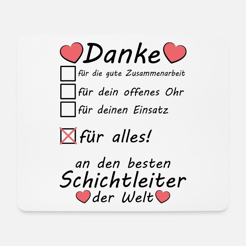 Beste Schichtleiter Danke sagen zum Abschied - Mousepad (Querformat) - Weiß