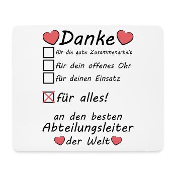 Bester Abteilungsleiter Danke sagen zum Abschied - Mousepad (Querformat) - Weiß - Vorne