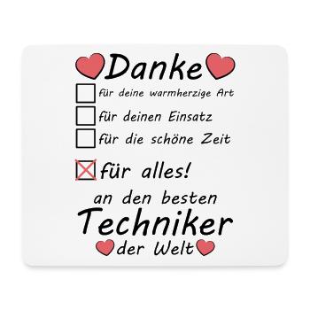 Beste Techniker Danke sagen zum Abschied Rente - Mousepad (Querformat) - Weiß - Vorne