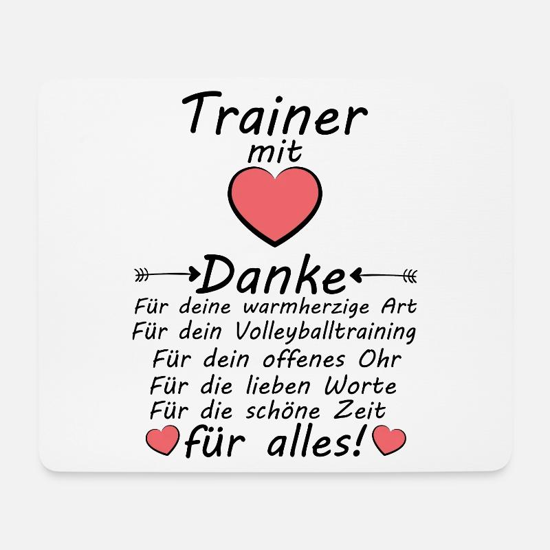 Volleyball Trainer Danke sagen zum Abschied - Mousepad (Querformat) - Weiß