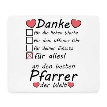 Danke Dankeschön an Pfarrer für Kommunion - Mousepad (Querformat) - Weiß - Vorne