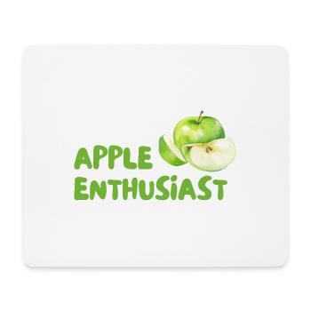 Apfel Enthusiast – Grüner Stil - Mousepad (Querformat) - Weiß - Vorne