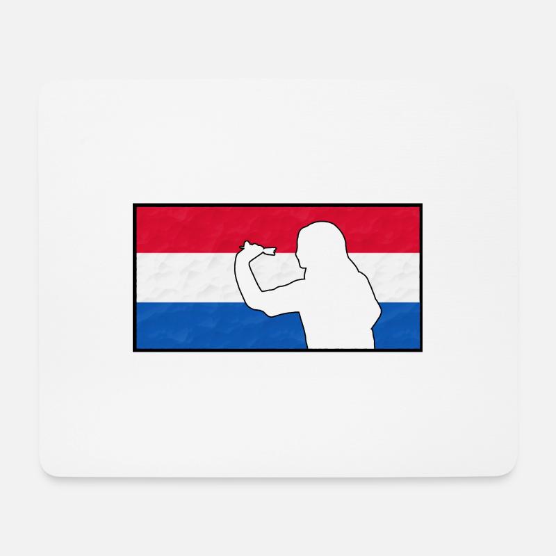 Dart Frau Niederlande - Mousepad (Querformat) - Weiß