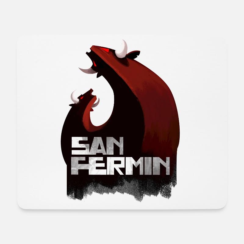 San Fermin Stier - Mousepad (Querformat) - Weiß