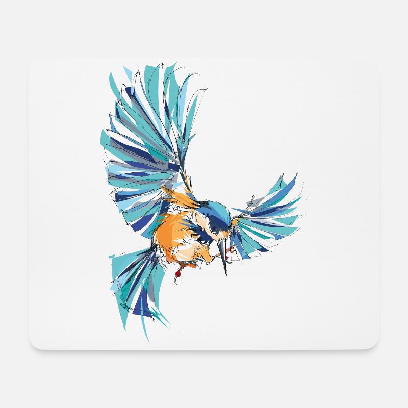 Eisvogel - Mousepad (Querformat) - Weiß