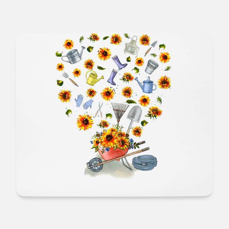 SONNENBLUMENGARTEN GARTEN SONNENBLUME - Mousepad (Querformat) - Weiß