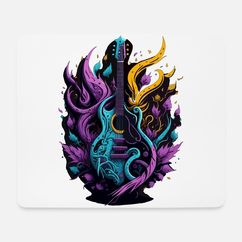 Graffiti Guitar - Mousepad (Querformat) - Weiß