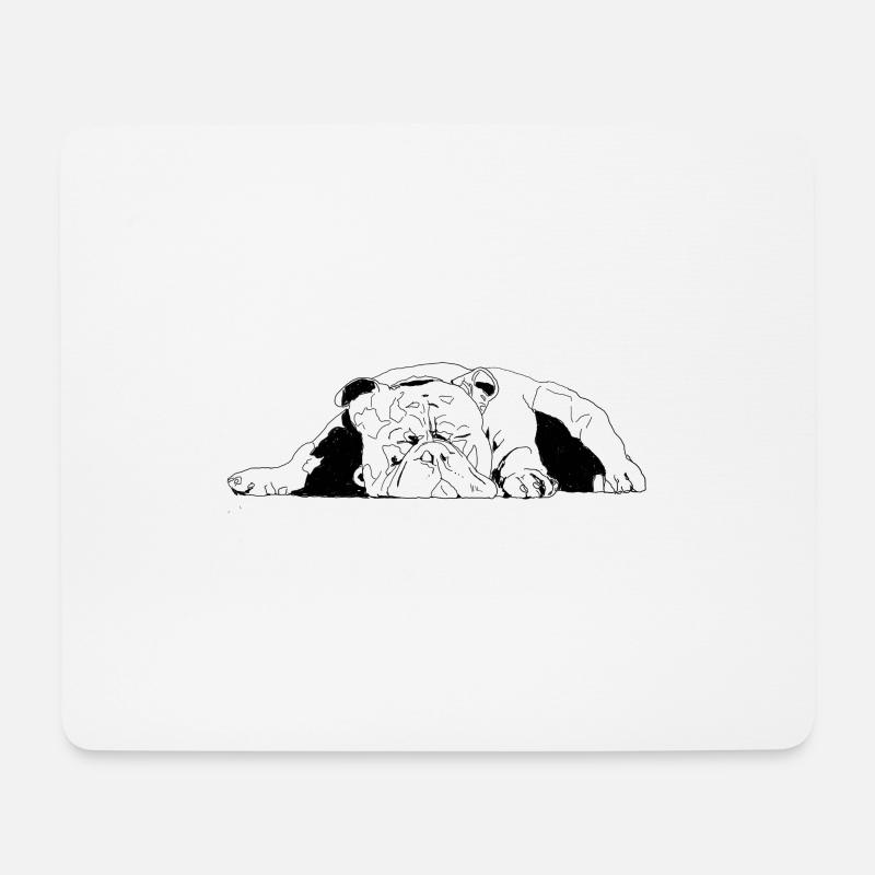 Bulldogge - Mousepad (Querformat) - Weiß