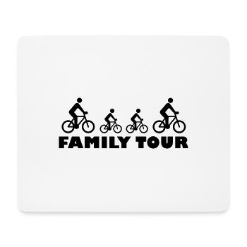 Family Tour - Conception de tours à vélo - Tapis de souris (format paysage) - blanc - Devant
