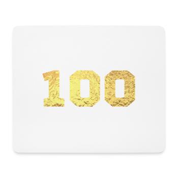 Numéro 100 paillettes doré - 100e anniversaire - Tapis de souris (format paysage) - blanc - Devant