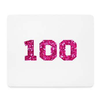Nummer 100 Pink Glitter - 100-jähriges Jubiläum - Mousepad (Querformat) - Weiß - Vorne