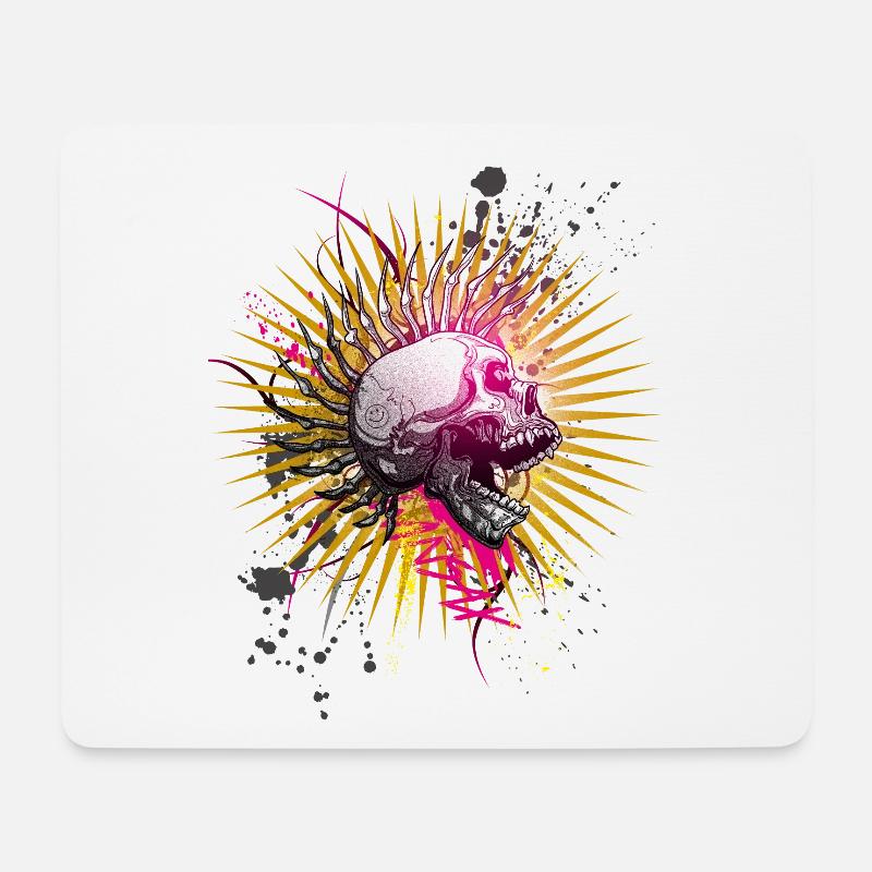 Punkschädel - Mousepad (Querformat) - Weiß