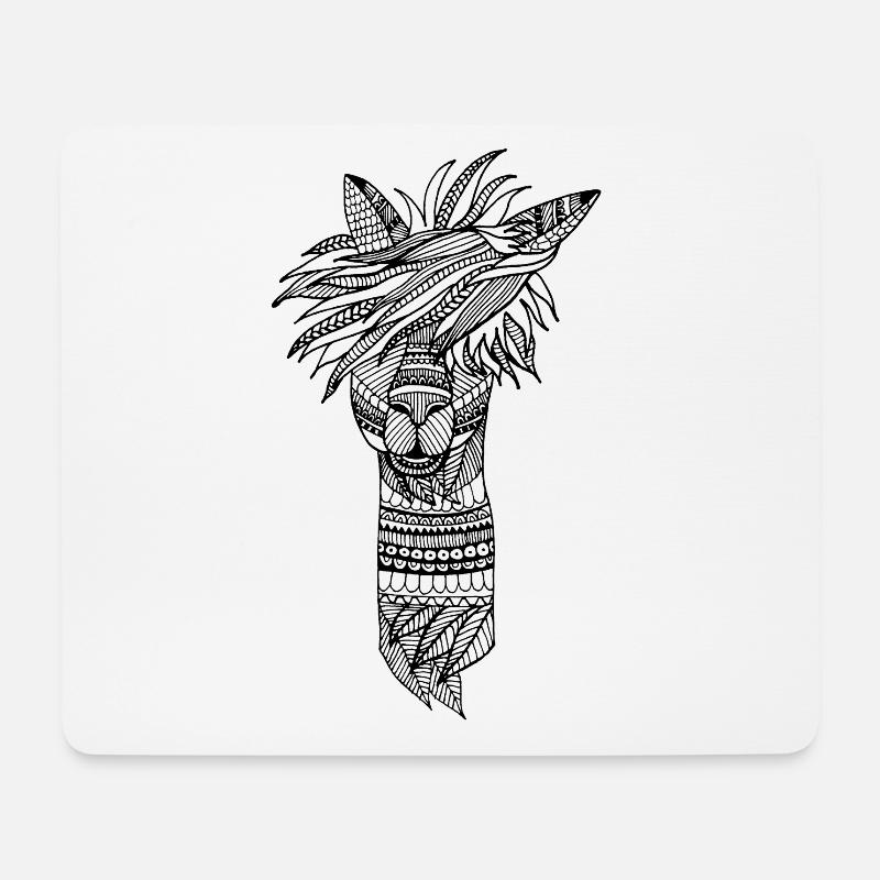 Alpaka - Mousepad (Querformat) - Weiß