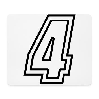4 Number number - Mouse Pad (horizontal) - white - Front