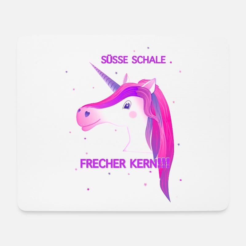 Einhorn freches Einhorn pinkes Einhorn frech Pony - Mousepad (Querformat) - Weiß
