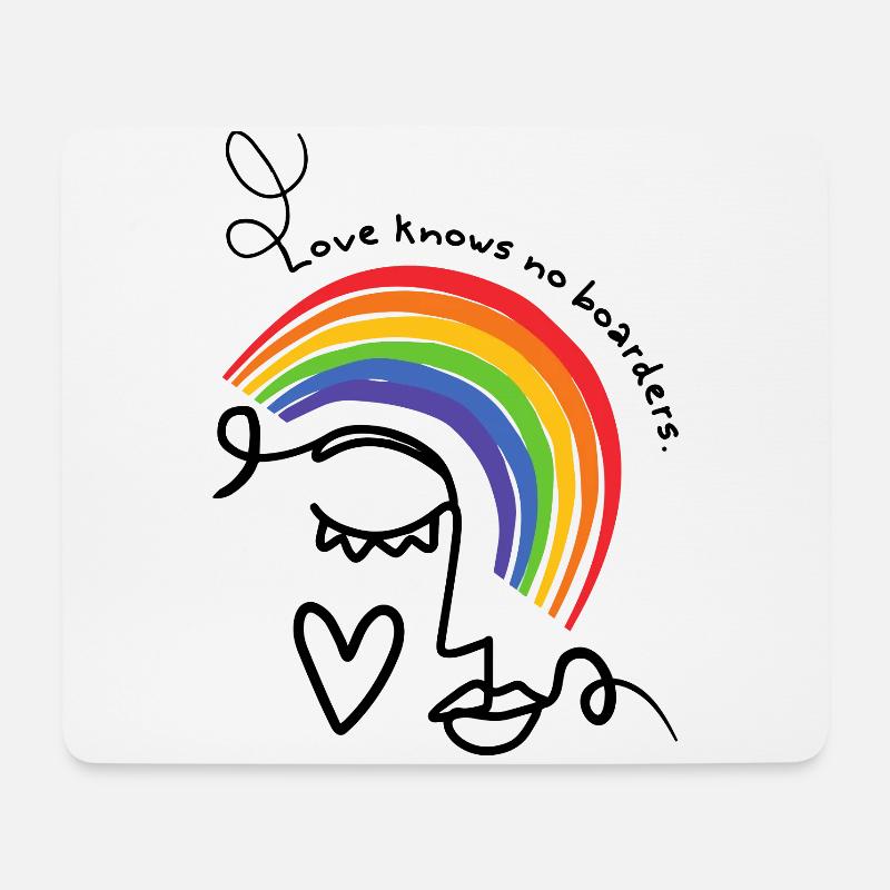 Pride Month Liebe Grenzen Regenbogen LGBTQ Queer - Mousepad (Querformat) - Weiß