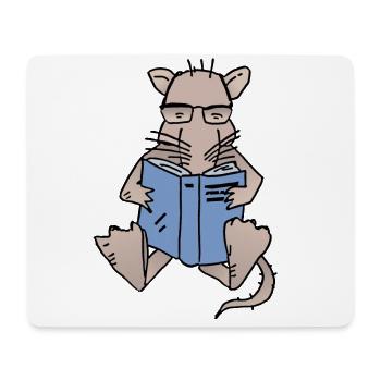 Leseratte (bookworm) - Mouse Pad (horizontal) - white - Front
