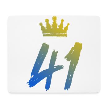 41 Number crown - Mouse Pad (horizontal) - white - Front