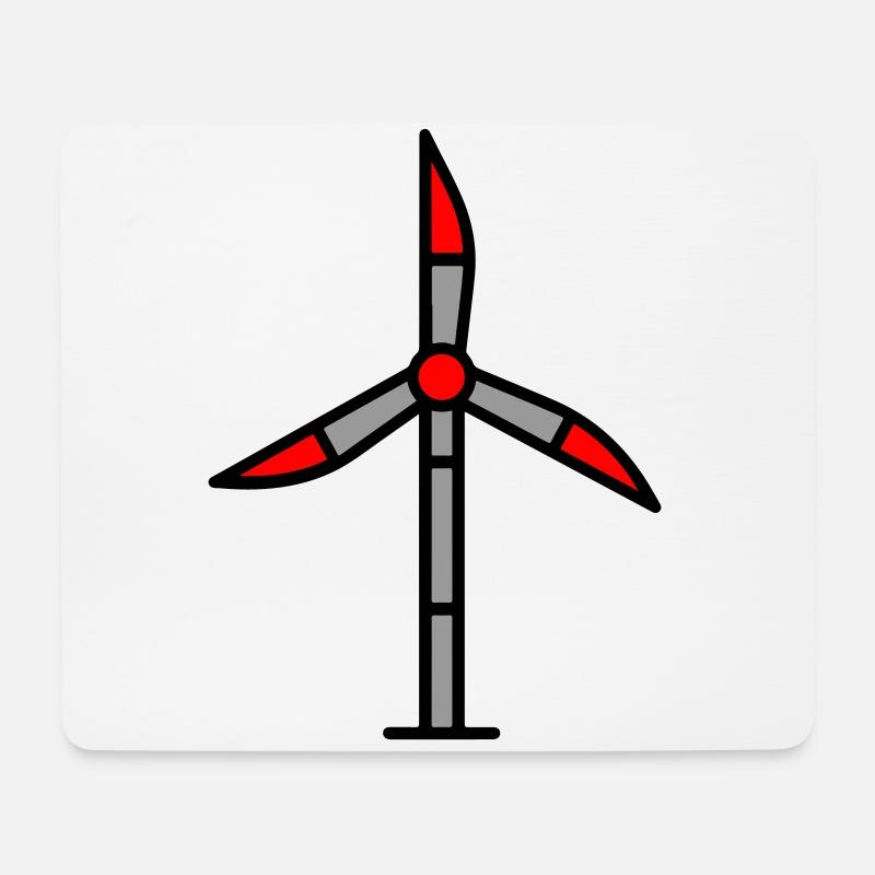 Windrad Windkraft Anlage Symbol - Mousepad (Querformat) - Weiß