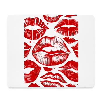 Bold Red Lips Pattern Stylish Art Sensual Lipstick - Mouse Pad (horizontal) - white - Front