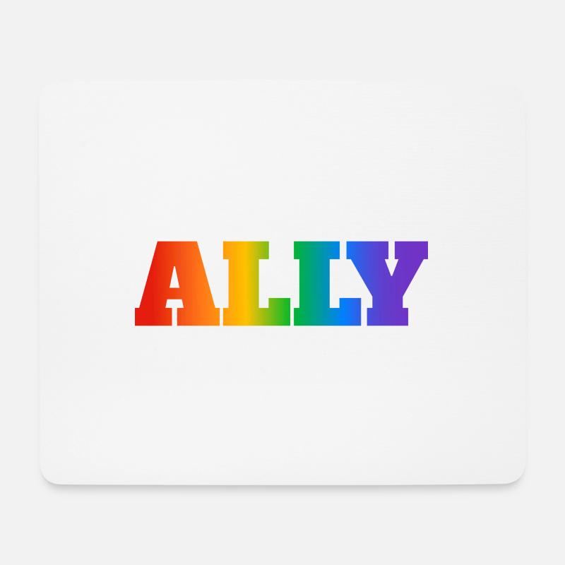 Gay Pride Verbündeter - Mousepad (Querformat) - Weiß