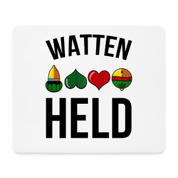 I LOVE WATTEN HELD Watteln HERZ Kartenspiel Karten - Mousepad (Querformat) - Weiß - Vorne