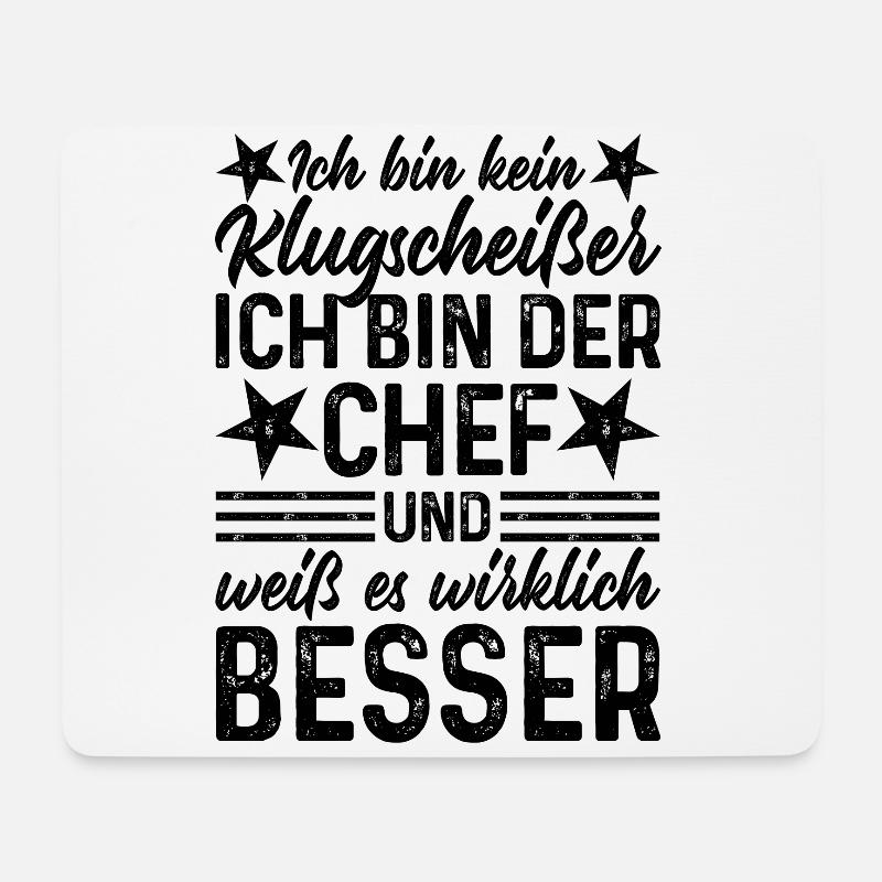 Chef lustiger Spruch Ich bin kein Klugscheißer - Mousepad (Querformat) - Weiß