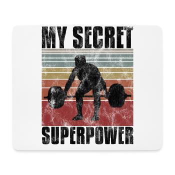 La musculation est mon super pouvoir secret Bodybuilder - Tapis de souris (format paysage) - blanc - Devant