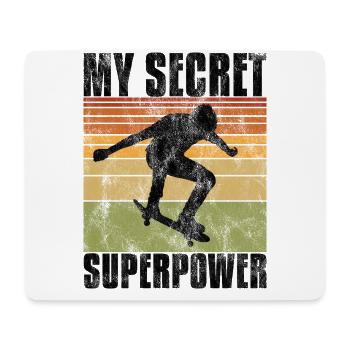 My Secret Superpower Skateboard Skateboarder Skate - Tapis de souris (format paysage) - blanc - Devant