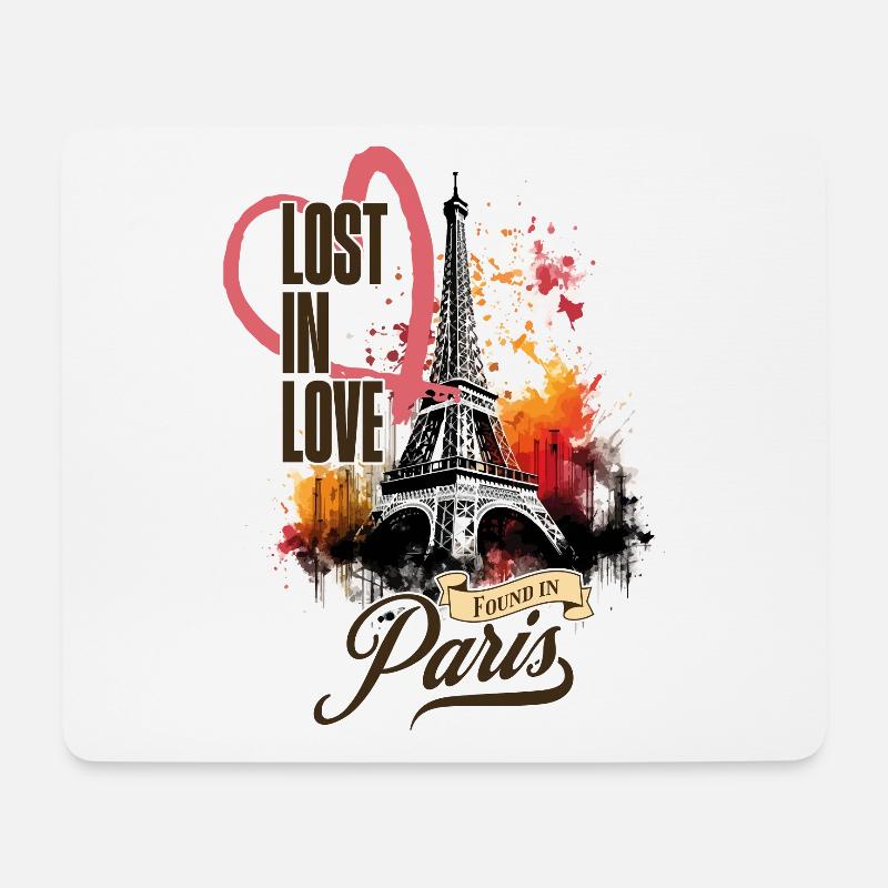 Paris Eiffelturm Frankreich Stadt Skyline Kunst - Mousepad (Querformat) - Weiß