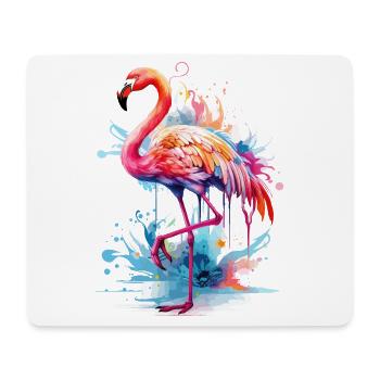 Flamant rose oiseau exotique Summer Splash rose rose - Tapis de souris (format paysage) - blanc - Devant
