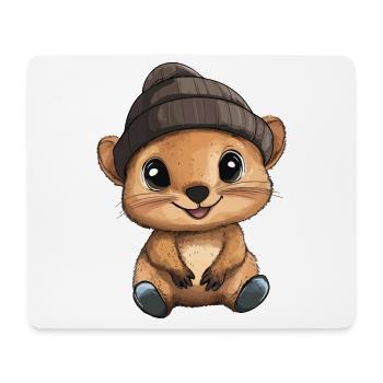 Quokka mignon mignon bébé enfants animal dessin animé - Tapis de souris (format paysage) - blanc - Devant