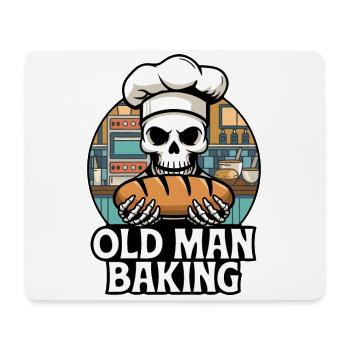 Old Man Baking Skull mit Bäckermütze mit Brot - Mousepad (Querformat) - Weiß - Vorne