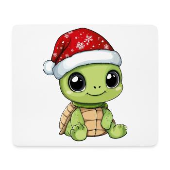 Tortue Noël Mignon Noël mignon - Tapis de souris (format paysage) - blanc - Devant