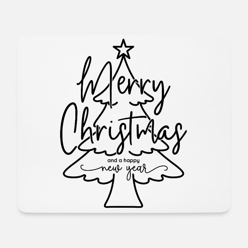 Merry Christmas and a Happy New Year - Mousepad (Querformat) - Weiß