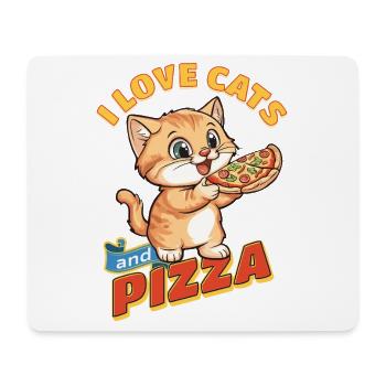 Cat I Love Cats And Pizza Funny Funny Humor - Mouse Pad (horizontal) - white - Front
