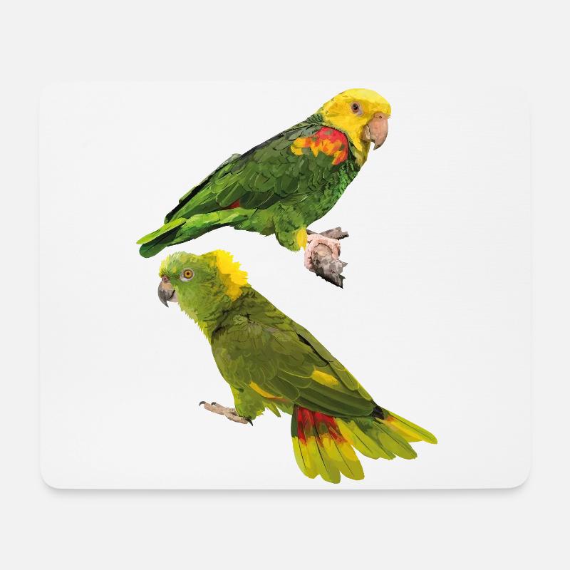 Papageien - Mousepad (Querformat) - Weiß