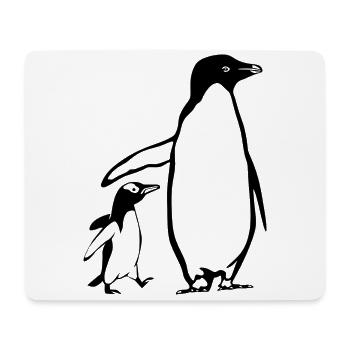 Two penguins father and the baby penguin - Mouse Pad (horizontal) - white - Front