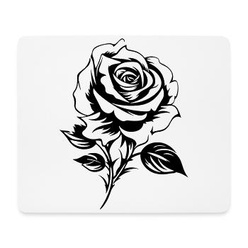 Rose Silhouette Fleur Amour - Tapis de souris (format paysage) - blanc - Devant