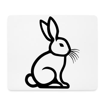 Osterhase Symbol Ostern - Mousepad (Querformat) - Weiß - Vorne