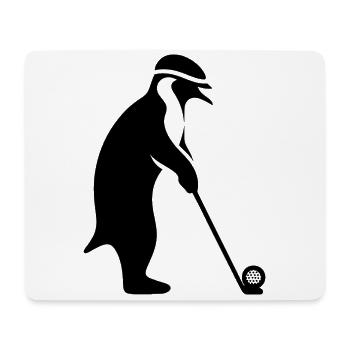 Penguin Playing Golf Cartoon Golfer Funny - Mouse Pad (horizontal) - white - Front