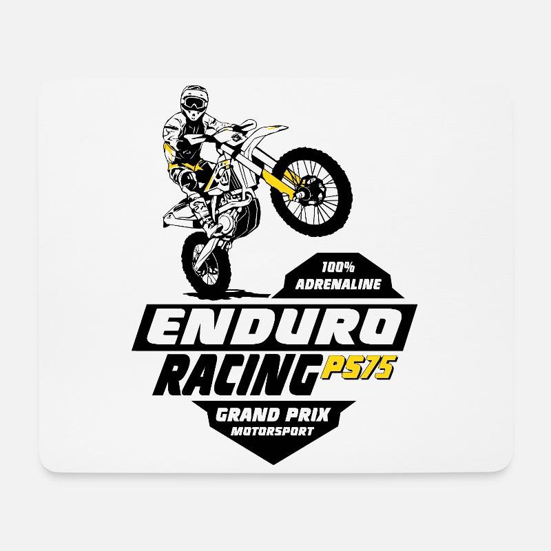 Enduro Offroad - Mousepad (Querformat) - Weiß